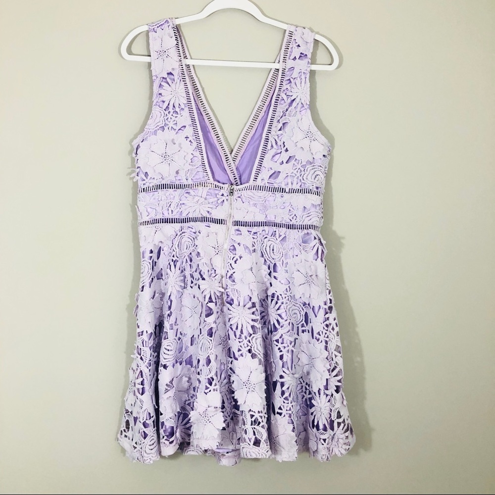 NWT Francesca Just Me Purple 3D Foral Lace Dress - Picture 7 of 9